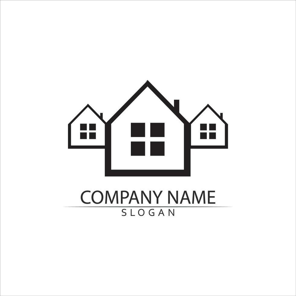 Real estate and home buildings vector logo icons template