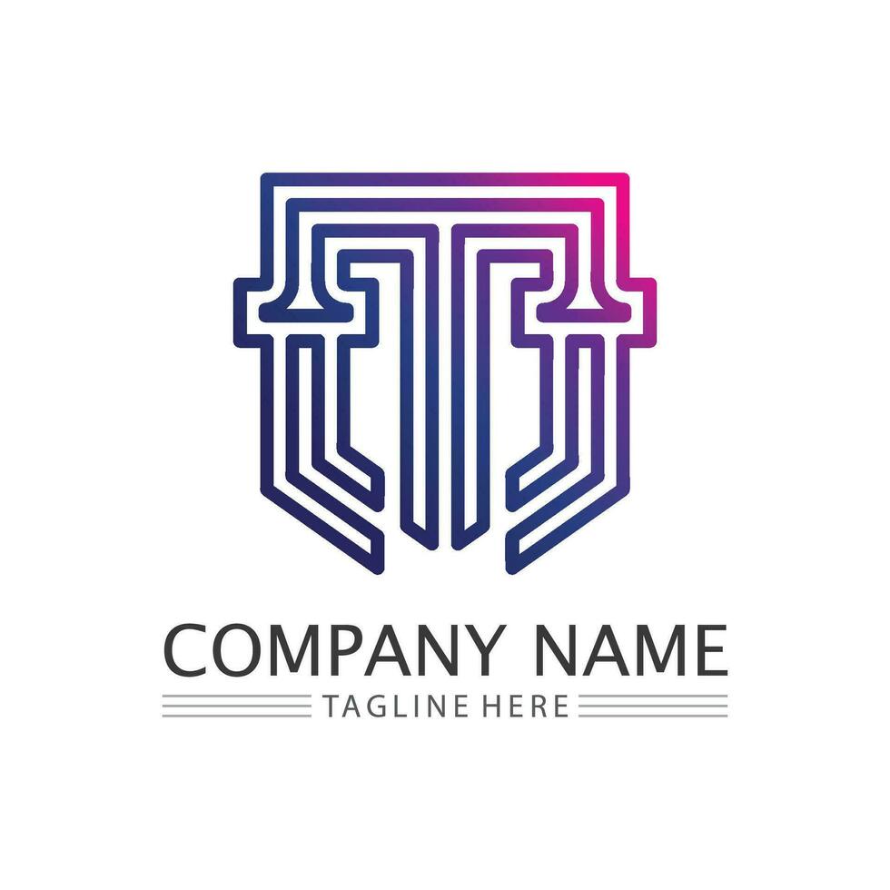 letter T logo image and font T design graphic  vector