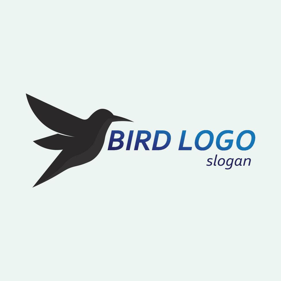 Birds and swallow dove logo design and vector animal wings and flying bird