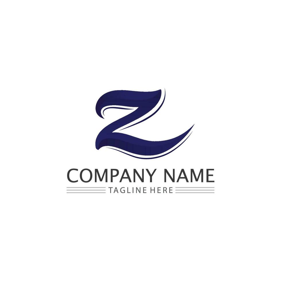 Z letter and font Z logo design vector identity illustration