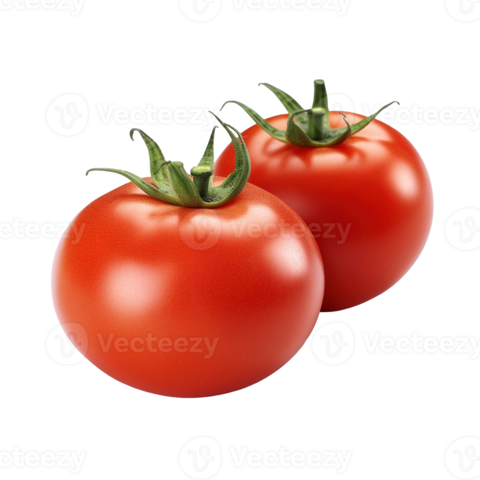 Red tomatoes isolated on transparent background, created with png
