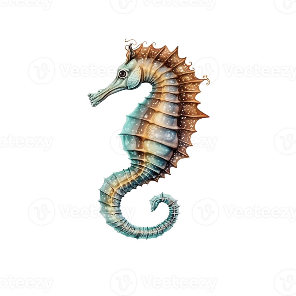 Sea horse isolated on transparent background, created with png