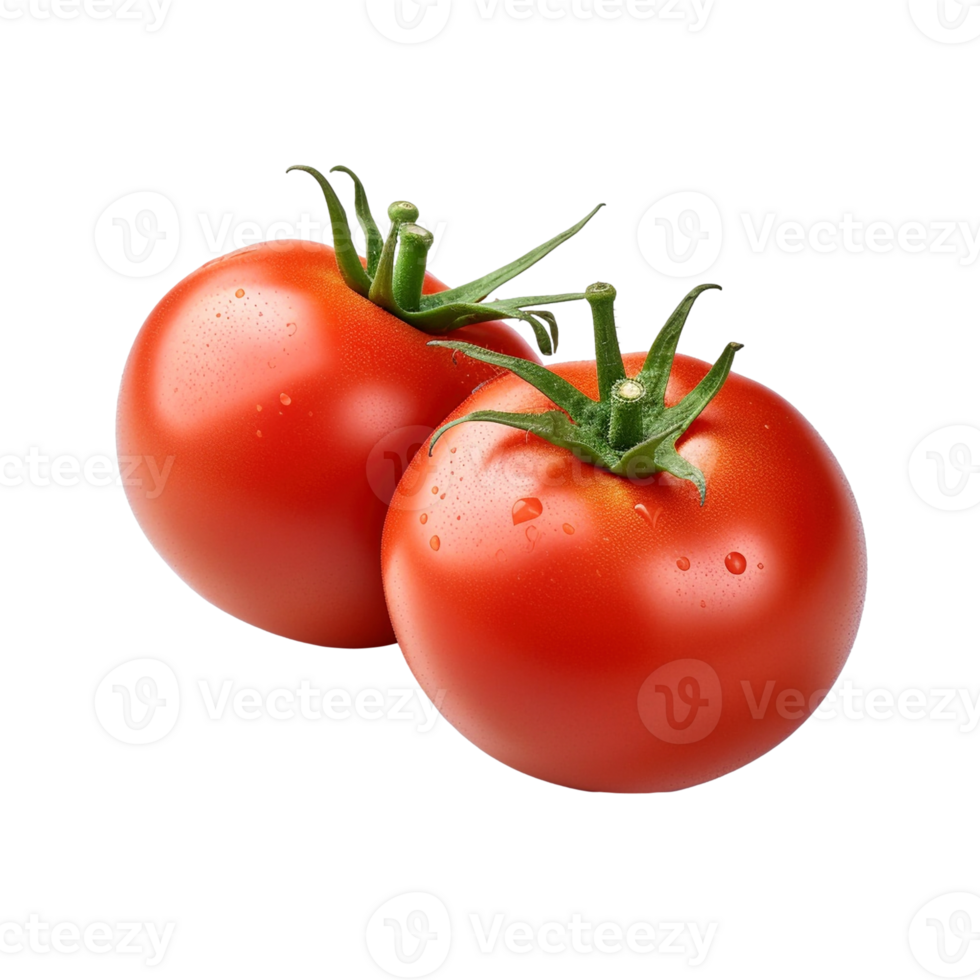 Red tomatoes isolated on transparent background, created with png