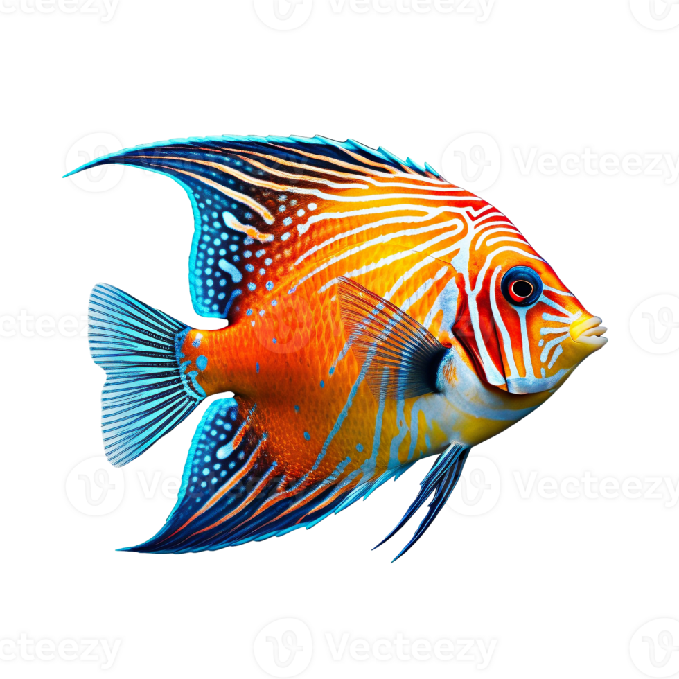 tropisch Fisch isoliert auf transparent Hintergrund, erstellt mit generativ ai png