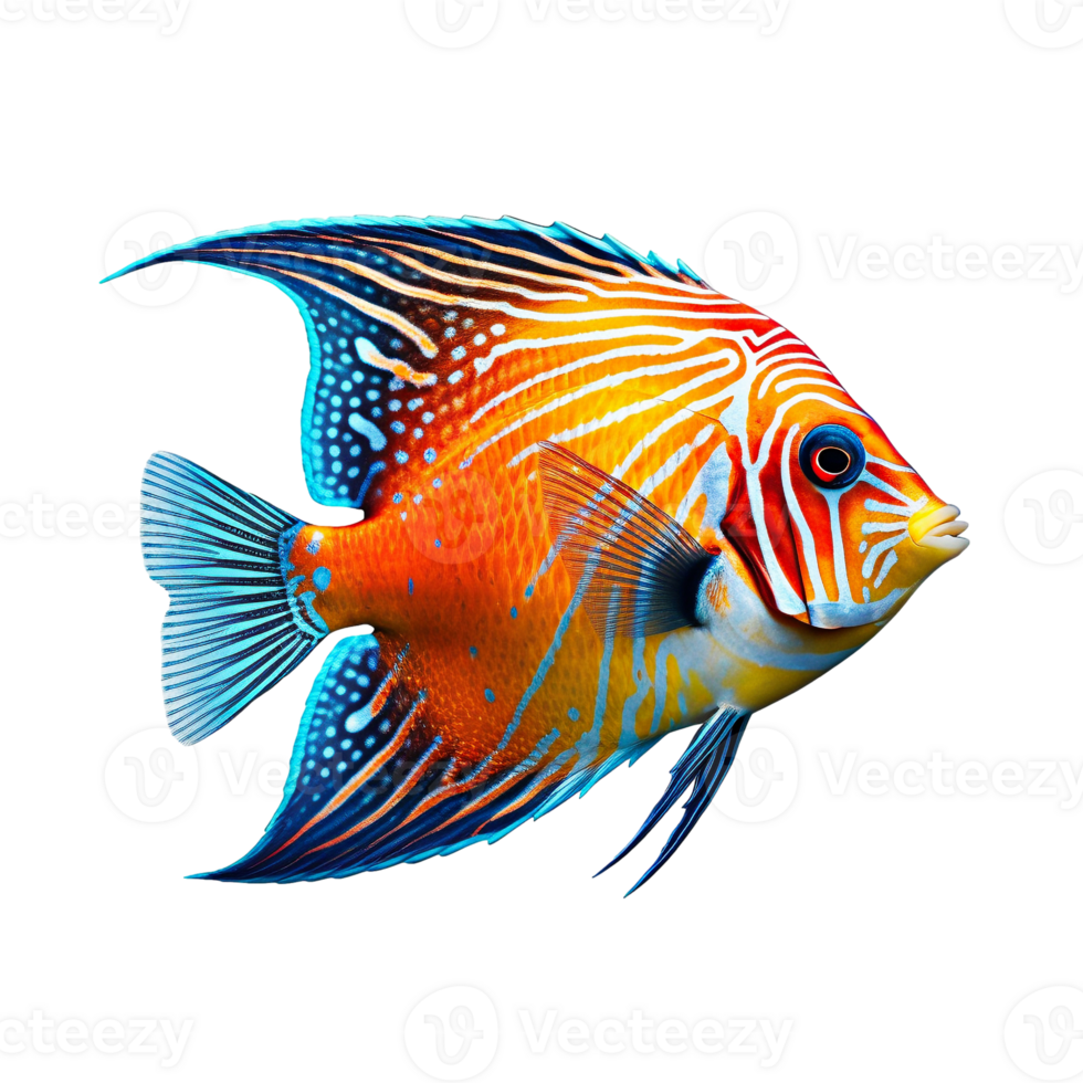 Tropical fish isolated on transparent background, created with png