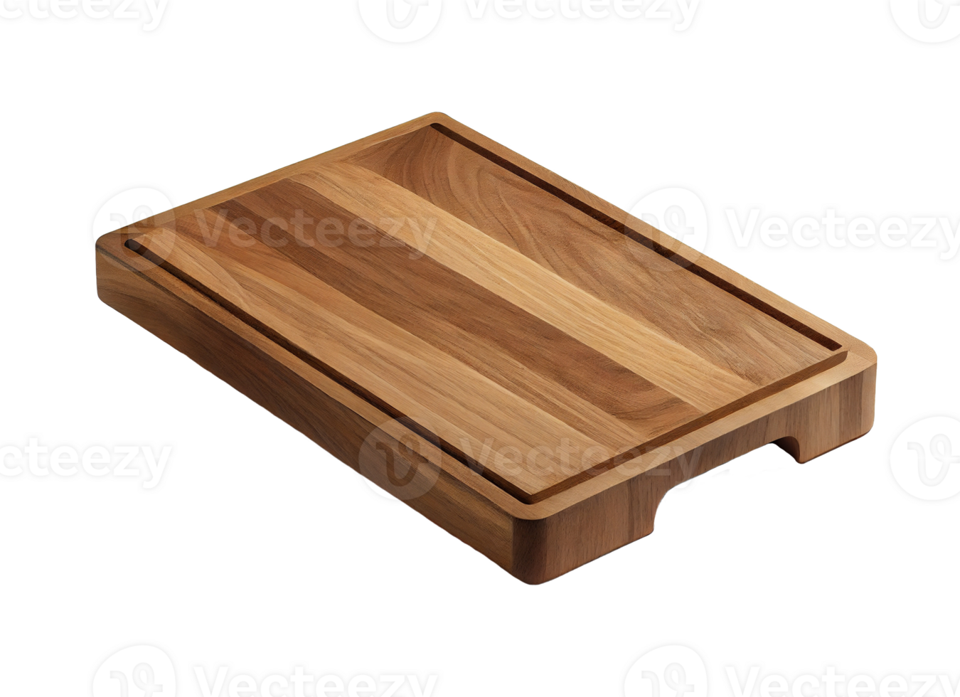 Wooden cutting board isolated on transparent background, created with png