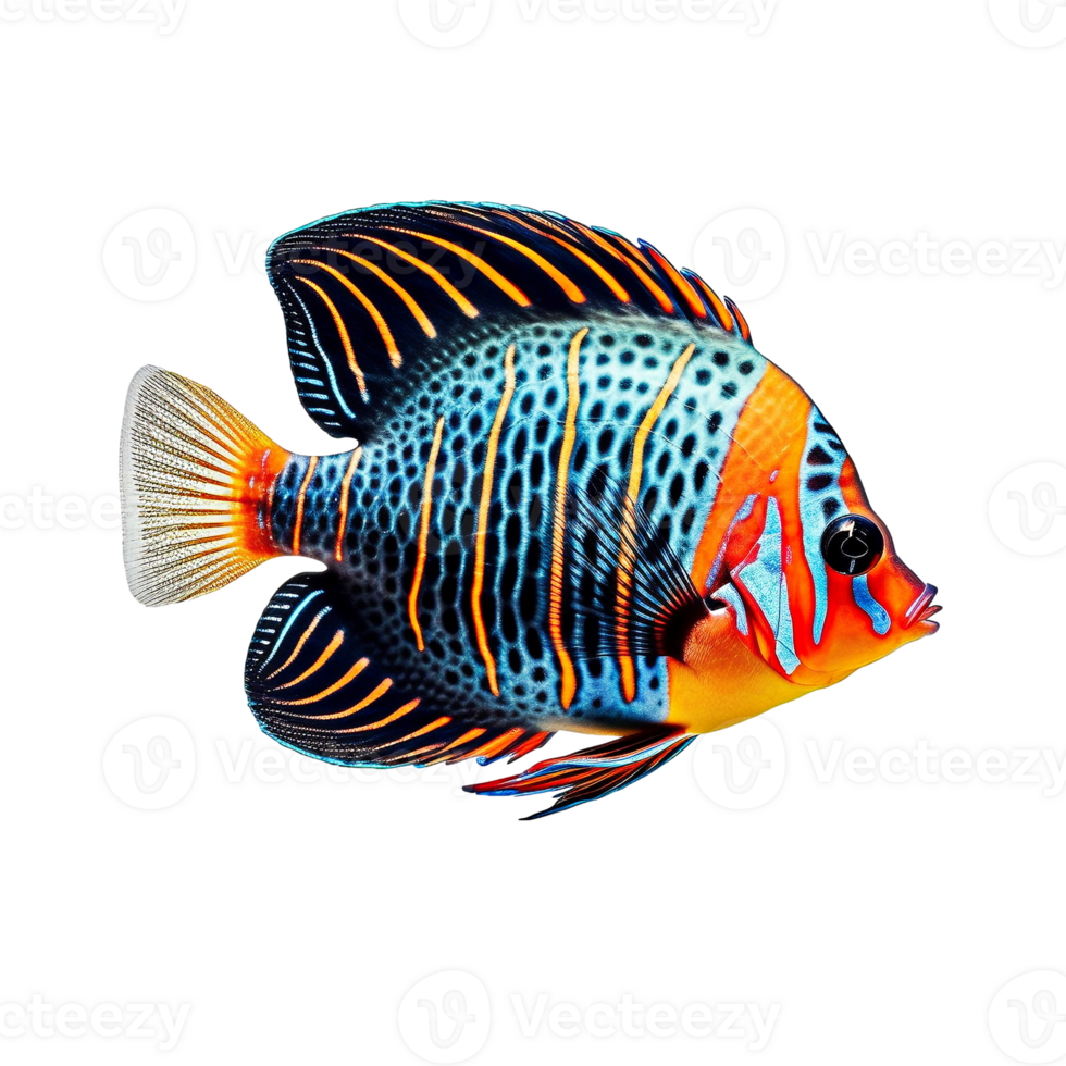 Tropical fish isolated on transparent background, created with png