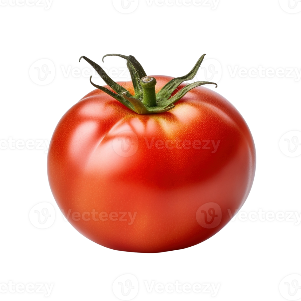 Red tomato isolated on transparent background, created with png