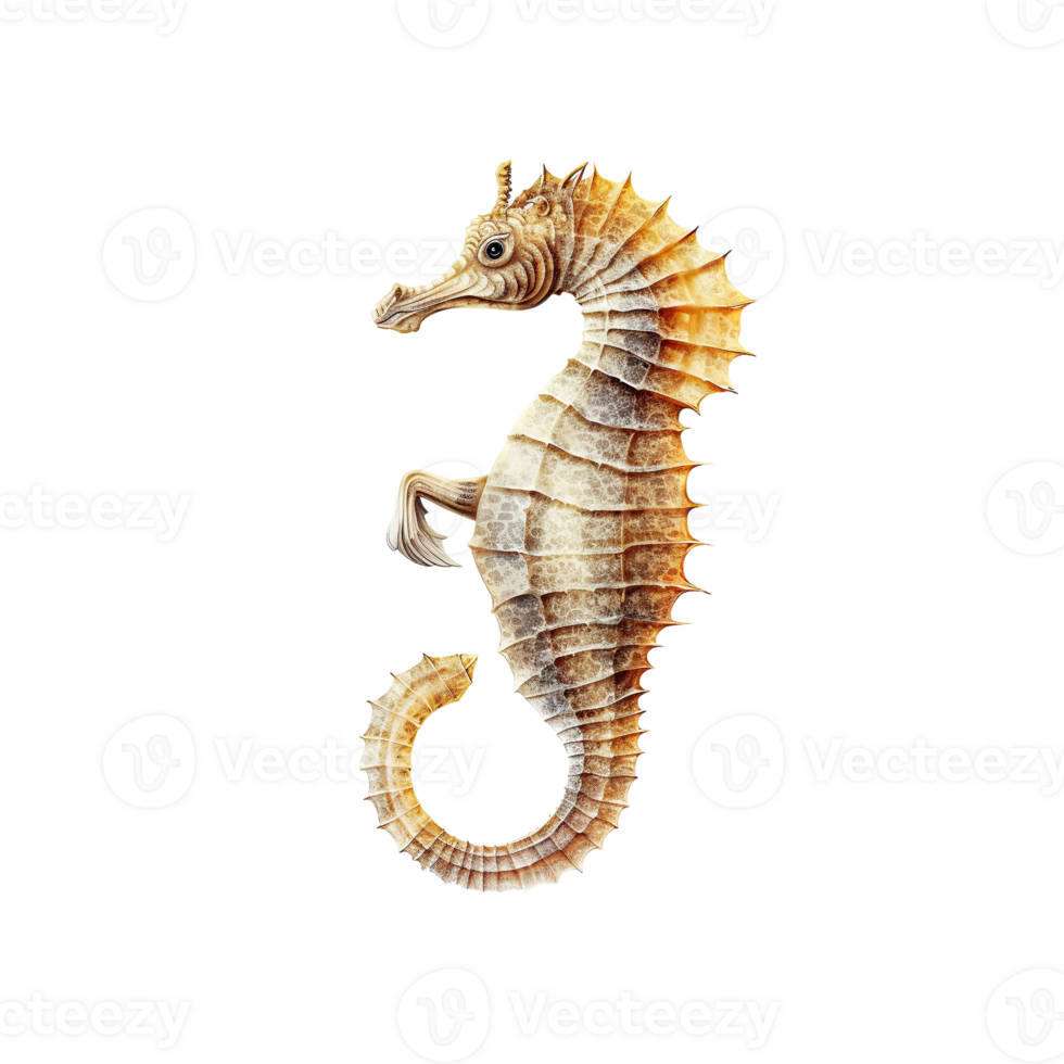 Sea horse isolated on transparent background, created with png