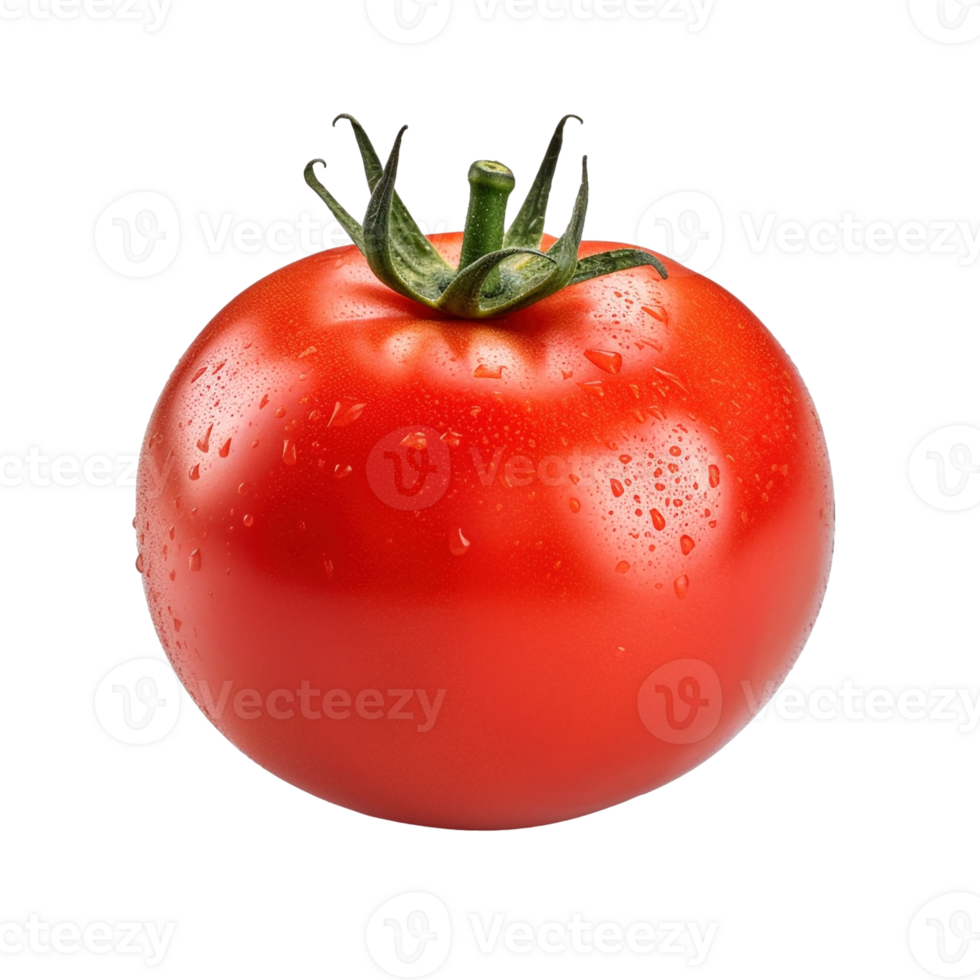Red tomato isolated on transparent background, created with png
