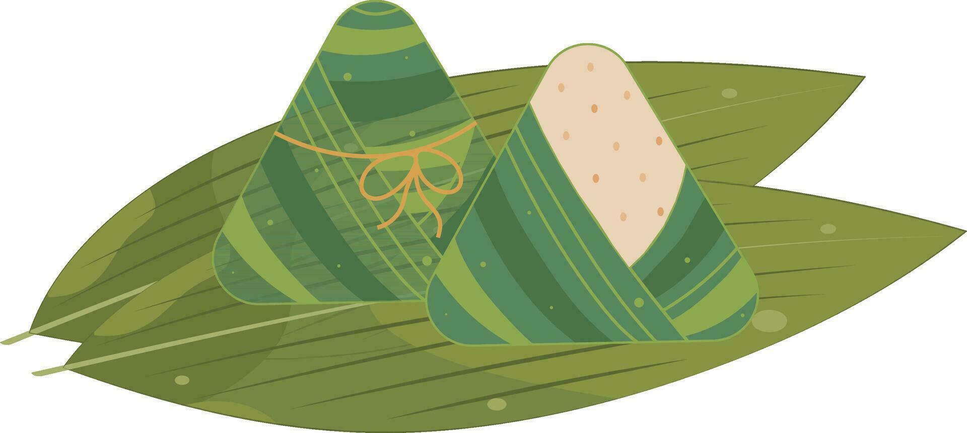 tradicional zongzi bola de masa hervida comida continuar barco festival ilustración gráfico elemento vector