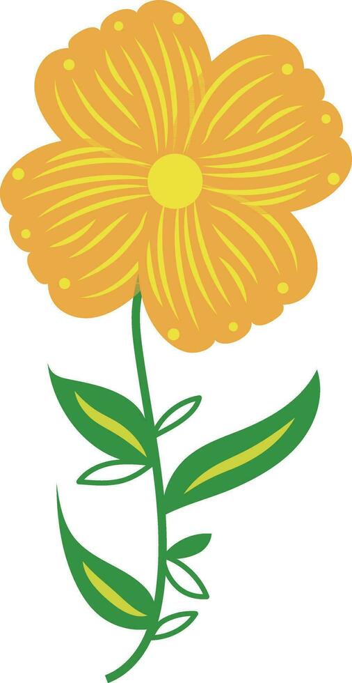 Yellow Flower Illustration Design Graphic Element Art Card vector