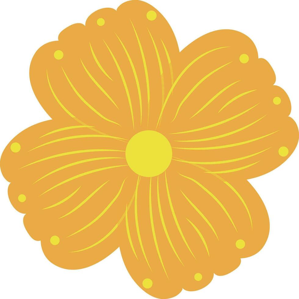 Yellow Flower Illustration Design Graphic Element Art Card vector