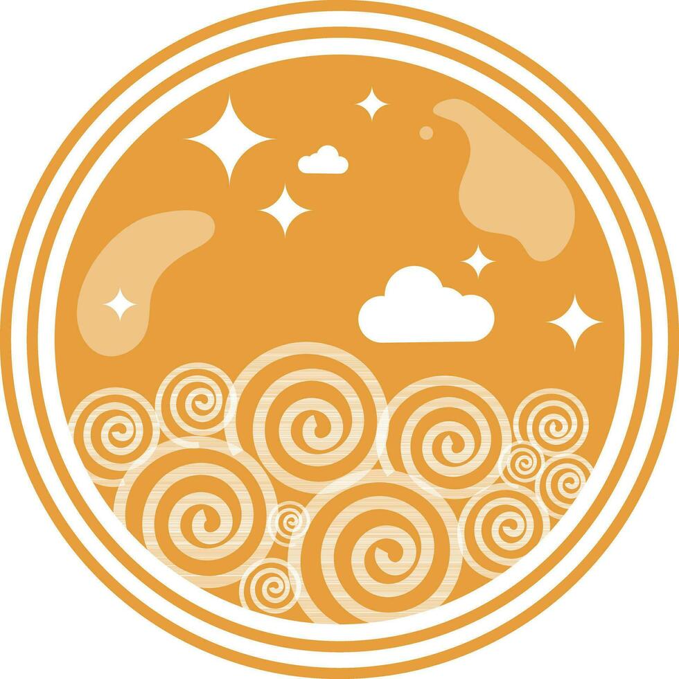 Happy Mid Autumn Festival Full Moon Illustration Graphic Element Card vector