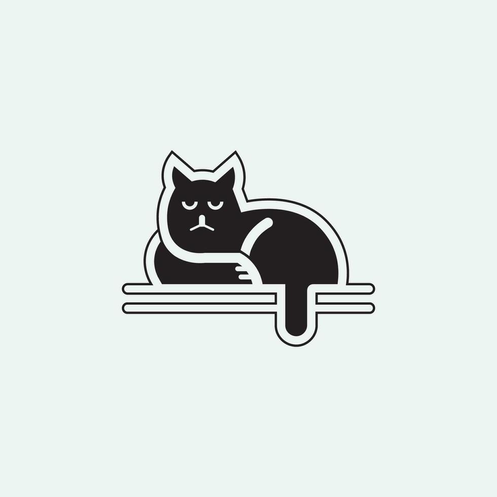 logotipo de gato y vector animal icono huella gatito calico logo perro símbolo dibujos animados carácter signo ilustración garabato diseño