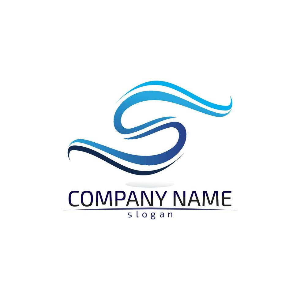 Waves beach logo and symbols template icons app vector