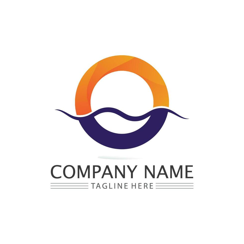 O logo Business Technology circle logo and symbols Vector Design Graphic