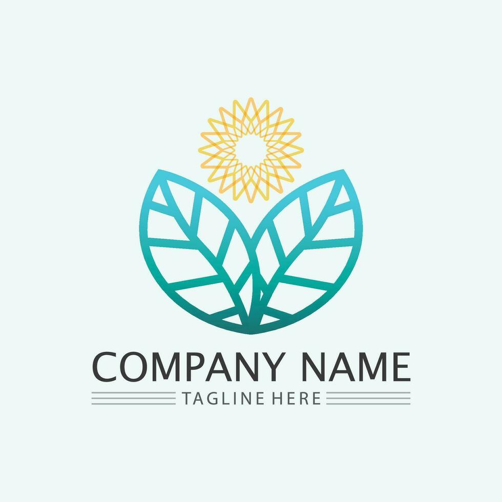 leaf logo design vector for nature symbol template editable,Green leaf logo ecology nature element vector icon.