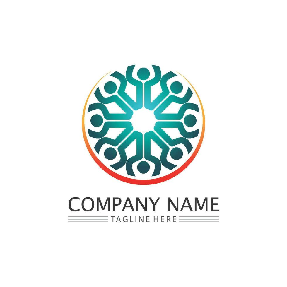 people Community,care group network and social icon design template vector