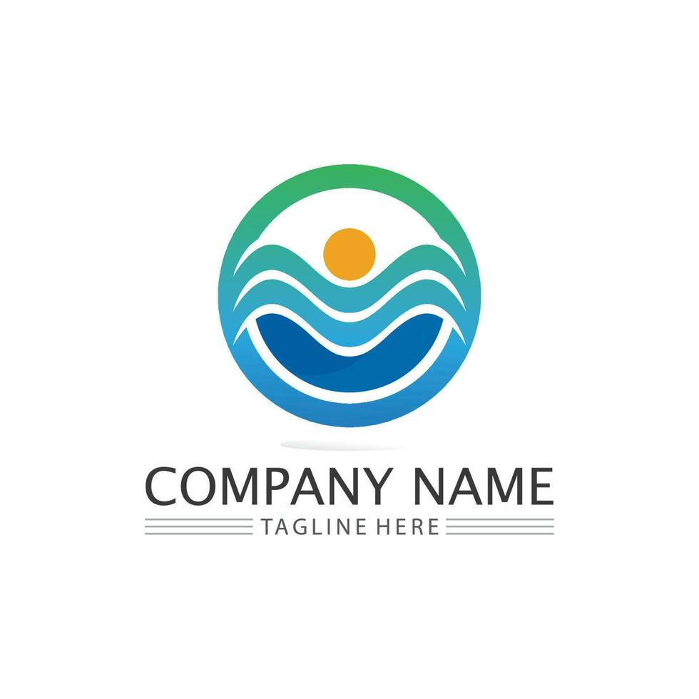 Water wave icon vector