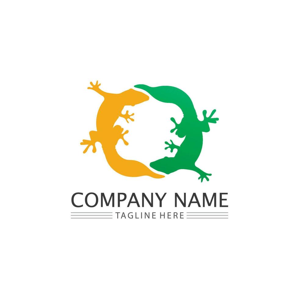 animal vector lizard salamander gecko crocodile and reptiles design logo