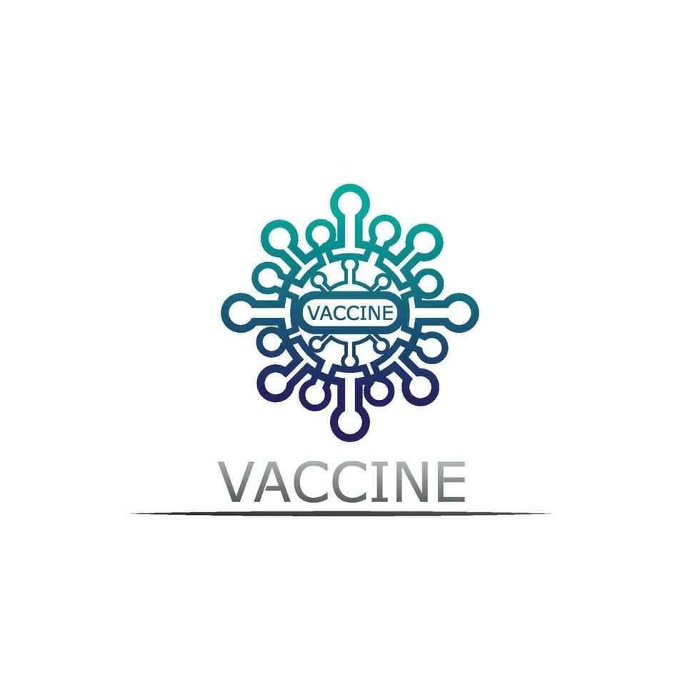Vaccin logo medical vector antibiotic vaccination virus vaccine, design and illustration for health care