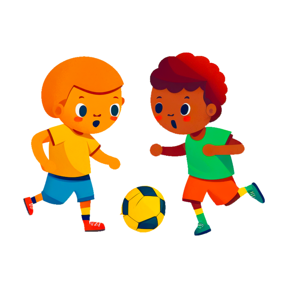 The Asian Games Kick Football Cartoon Element  generative ai png