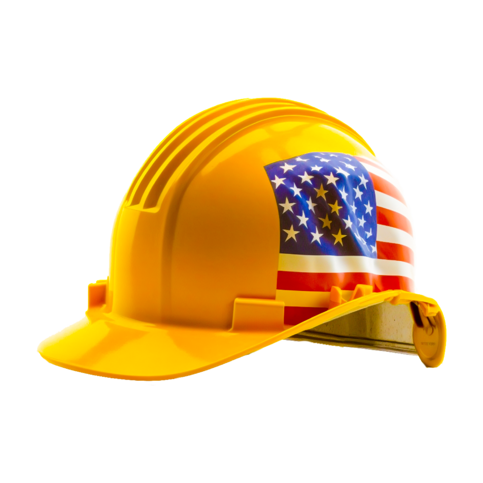 British flag on construction helmet png