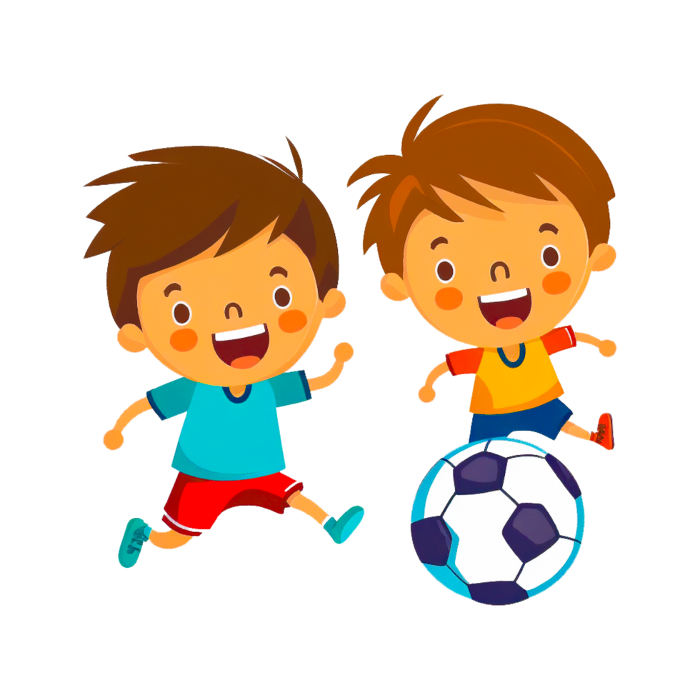 The Asian Games Kick Football Cartoon Element  generative ai png