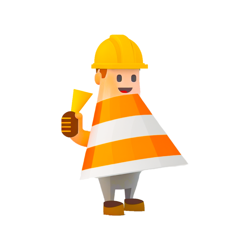 Friendly builder with helmet png