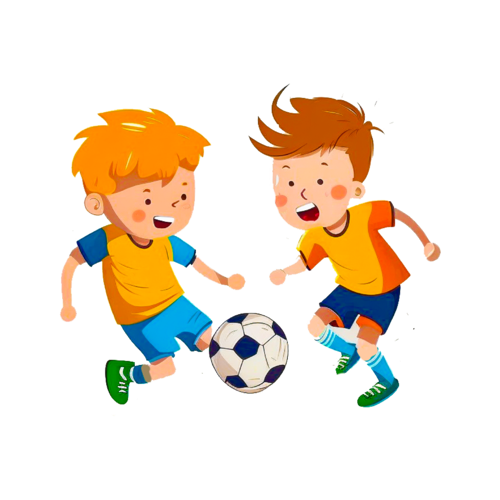 The Asian Games Kick Football Cartoon Element  generative ai png