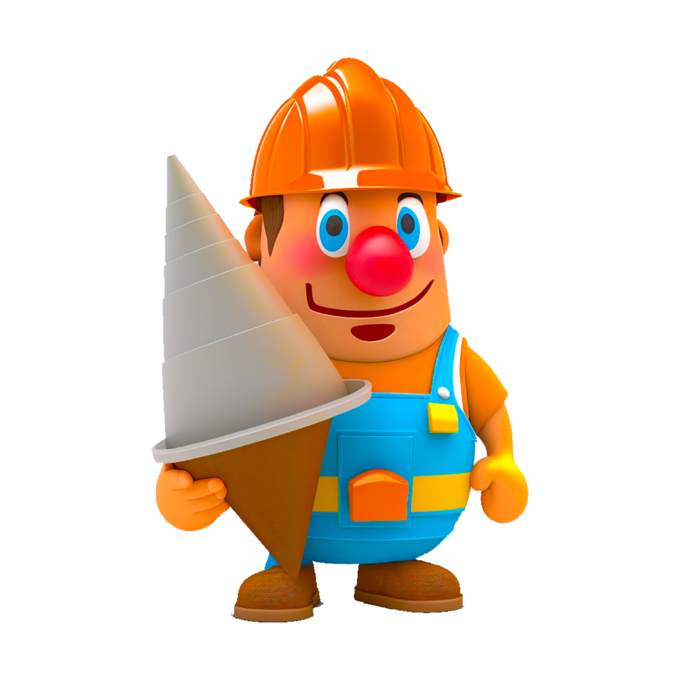 Friendly builder with helmet png