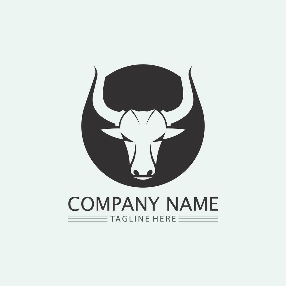 Bull buffalo head cow animal  mascot logo design vector for sport horn buffalo animal mammals head logo wild matador