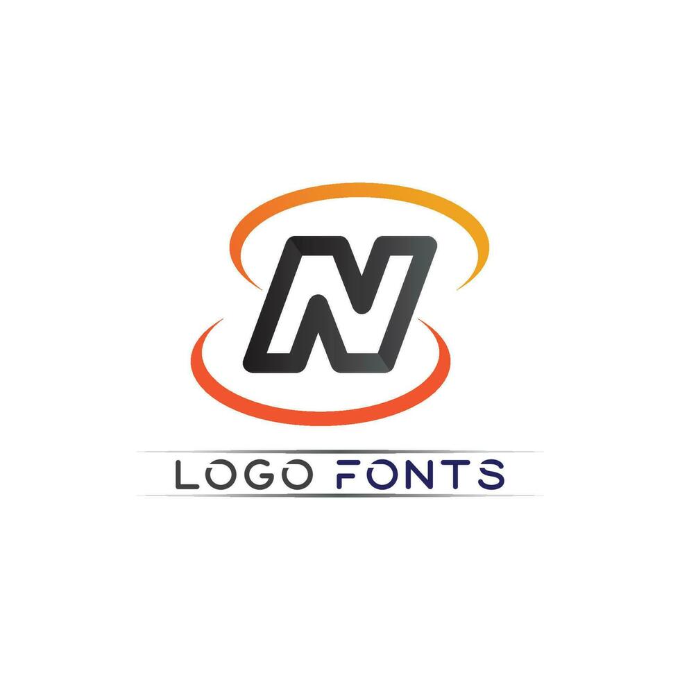 plantilla de logotipo de letra n vector