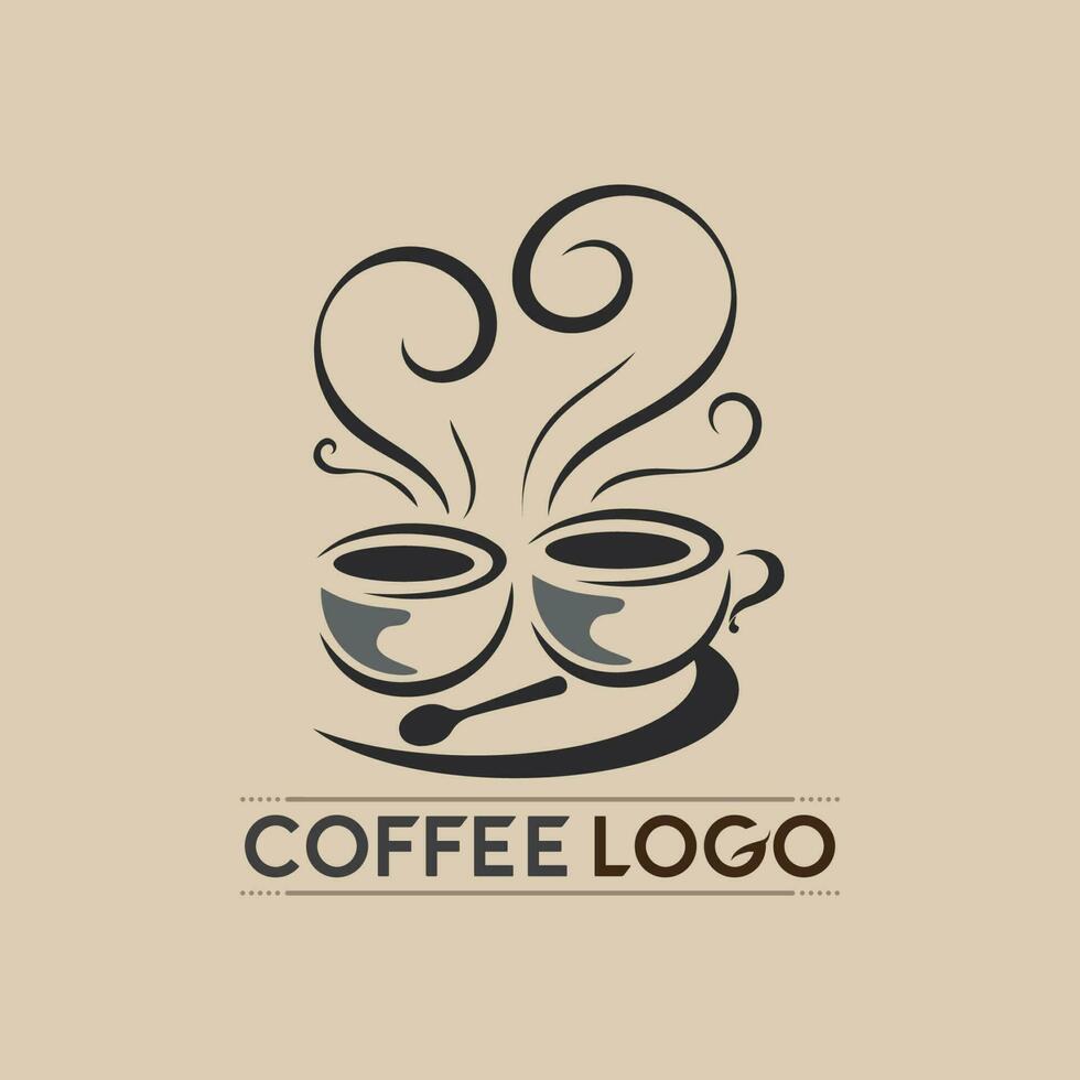 plantilla de logotipo de taza de café vector