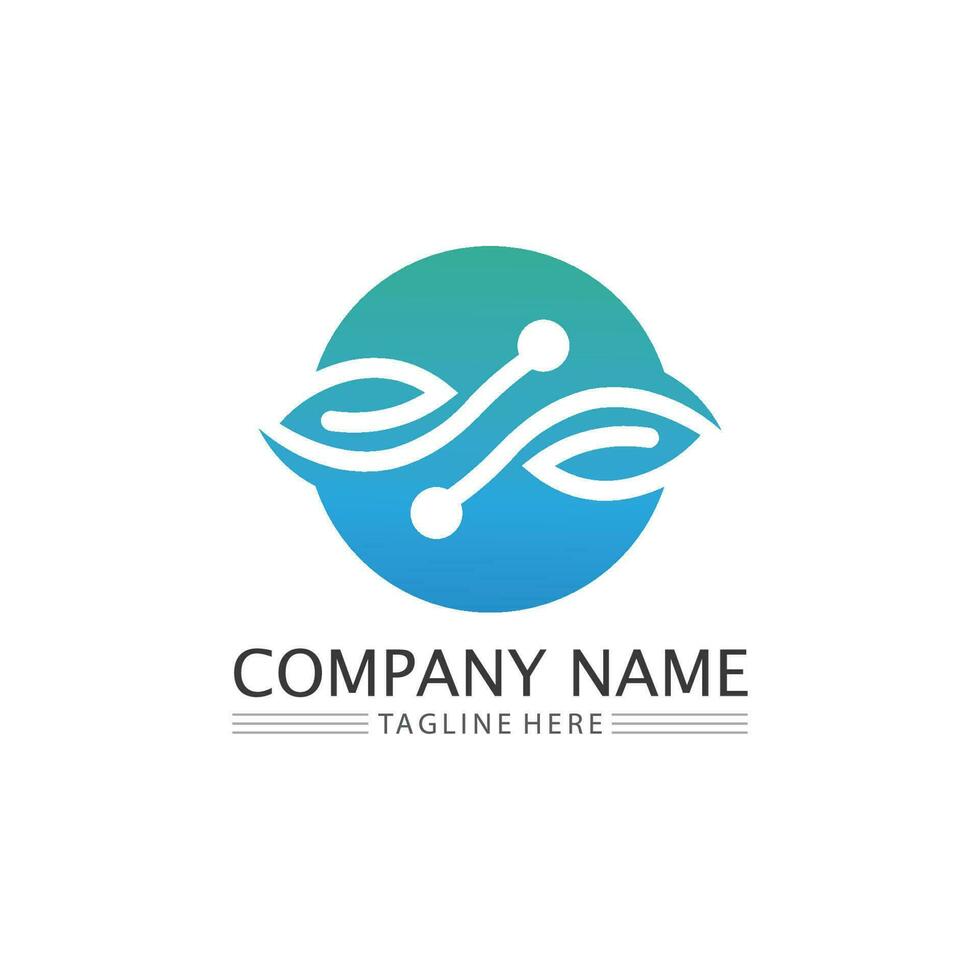 Logos of green Tree leaf ecology vector