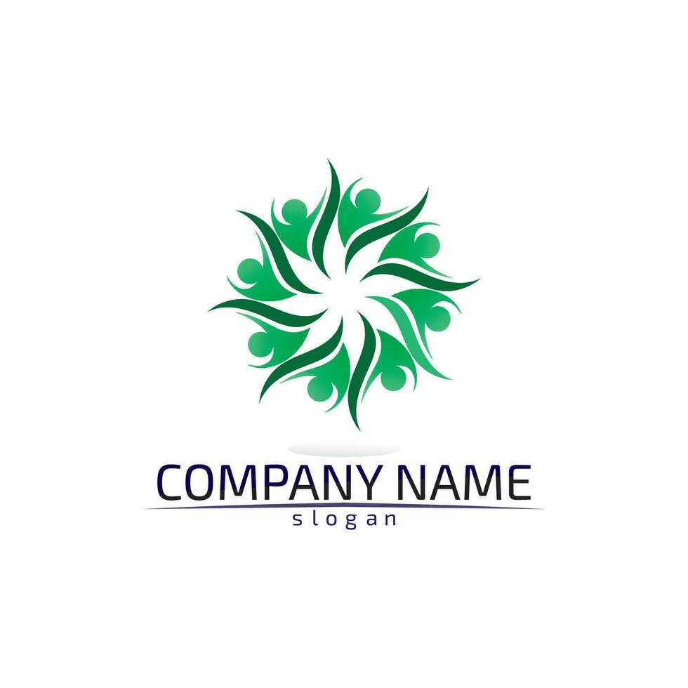 people logo and care logo design vector