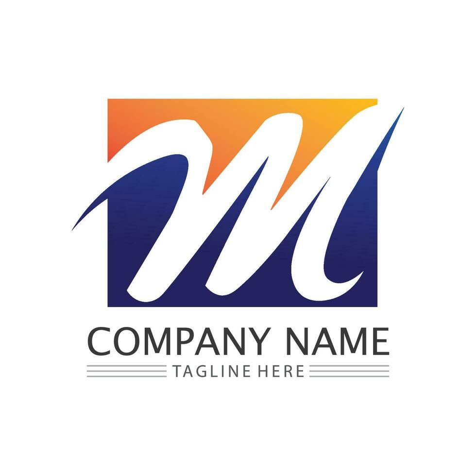 M Letter Logo Template vector