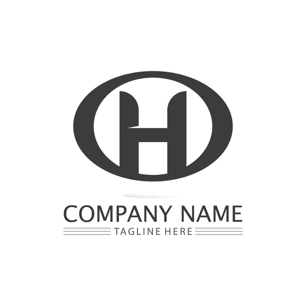 H font and letter design logo alphabet vector sign identity 24732681