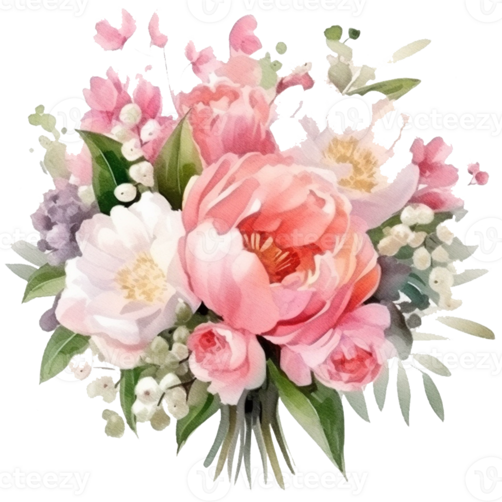 Spring floral wedding bouquet png