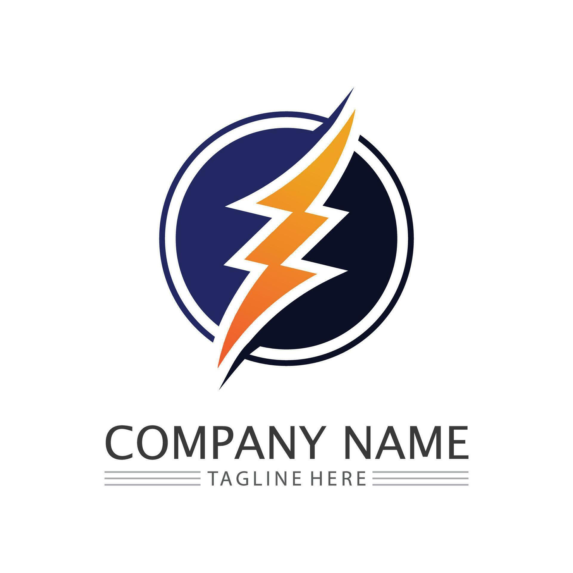 Flash Electric Logo Vector icon illustration design template. Bolt