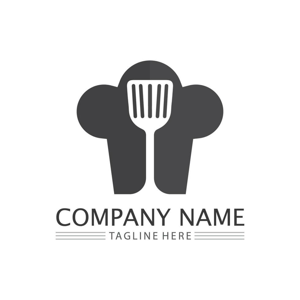 Hat chef logo template vector