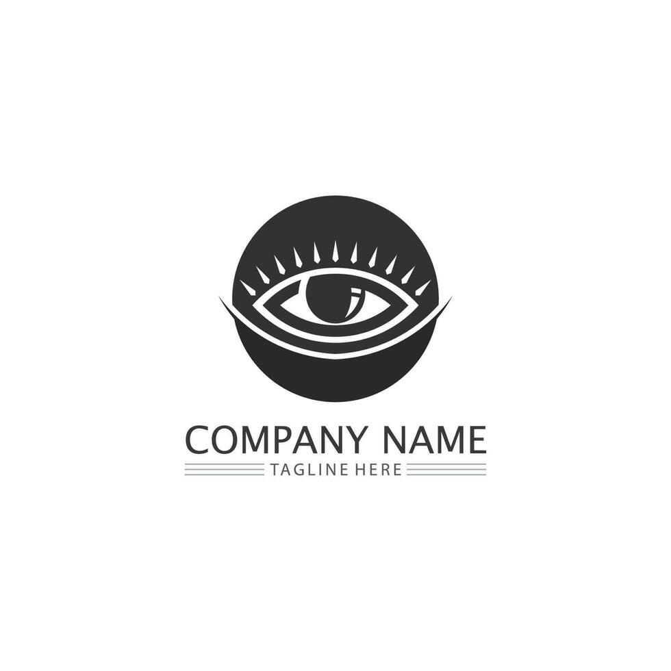 ojo icono y visión diseño logo aislado firmar símbolo vector intuición y espiritualidad