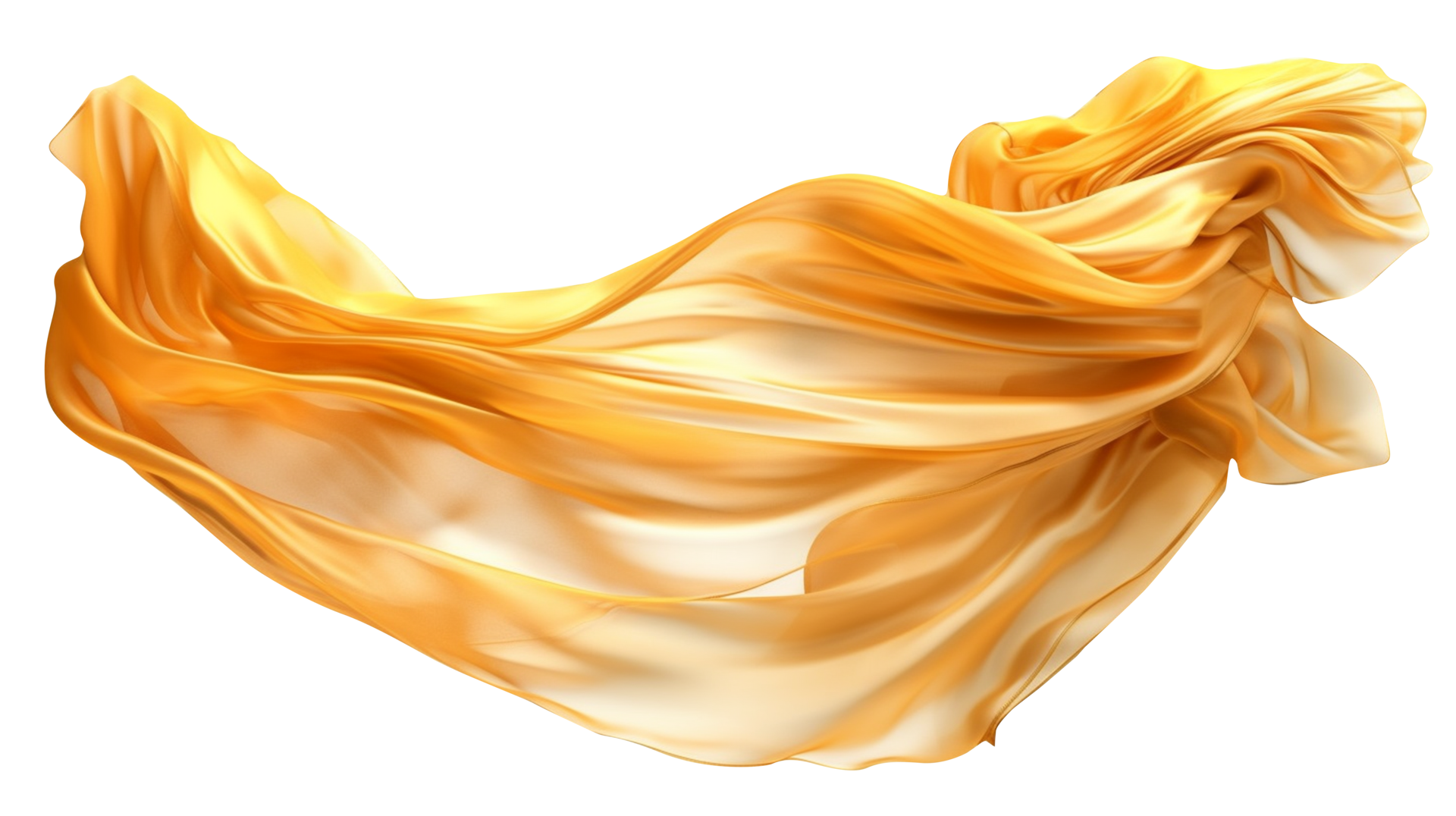 Golden flying fabric, 3d wave cloth AI Generative 24732914 PNG