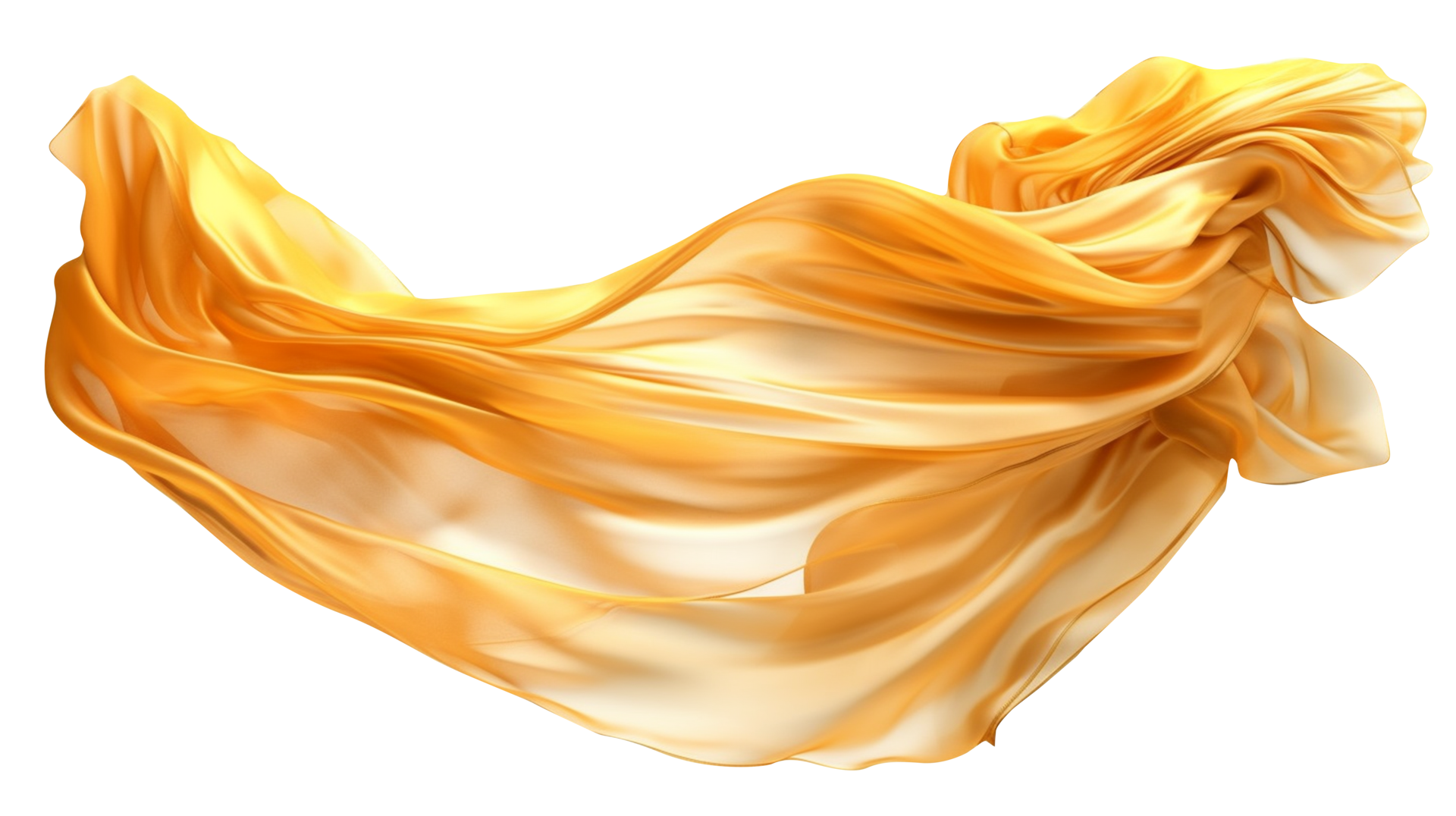 Golden Flying Fabric 3d Wave Cloth 24732914 PNG
