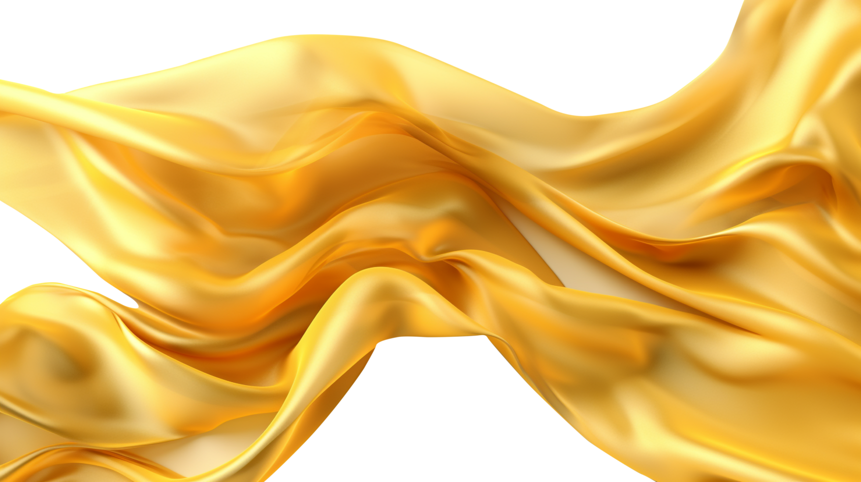 d'oro volante tessuto, 3d onda stoffa ai generativo png