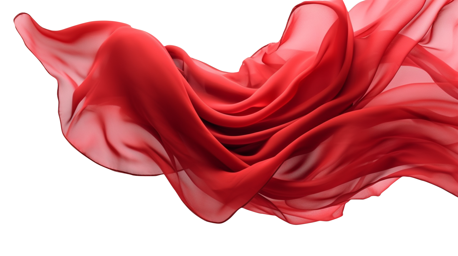 Red flying fabric, 3d wave cloth png