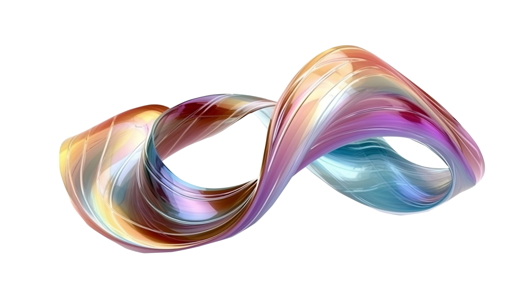 3D Wave Shape in Abstract Iridescent png