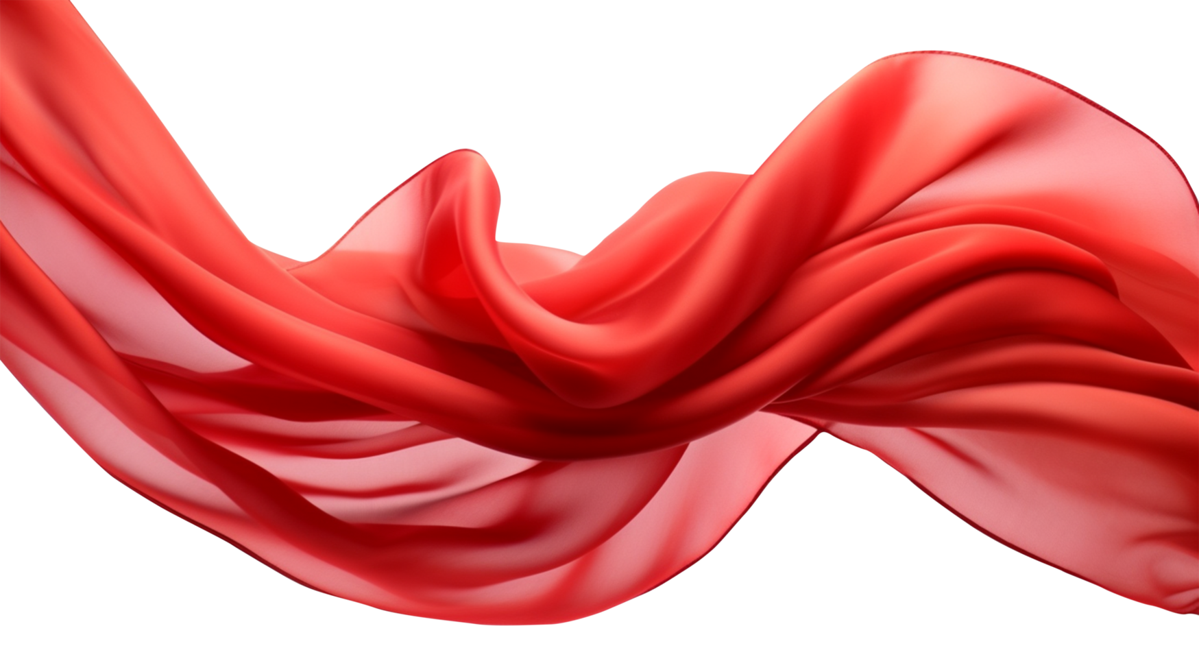 Red flying fabric, 3d wave cloth png