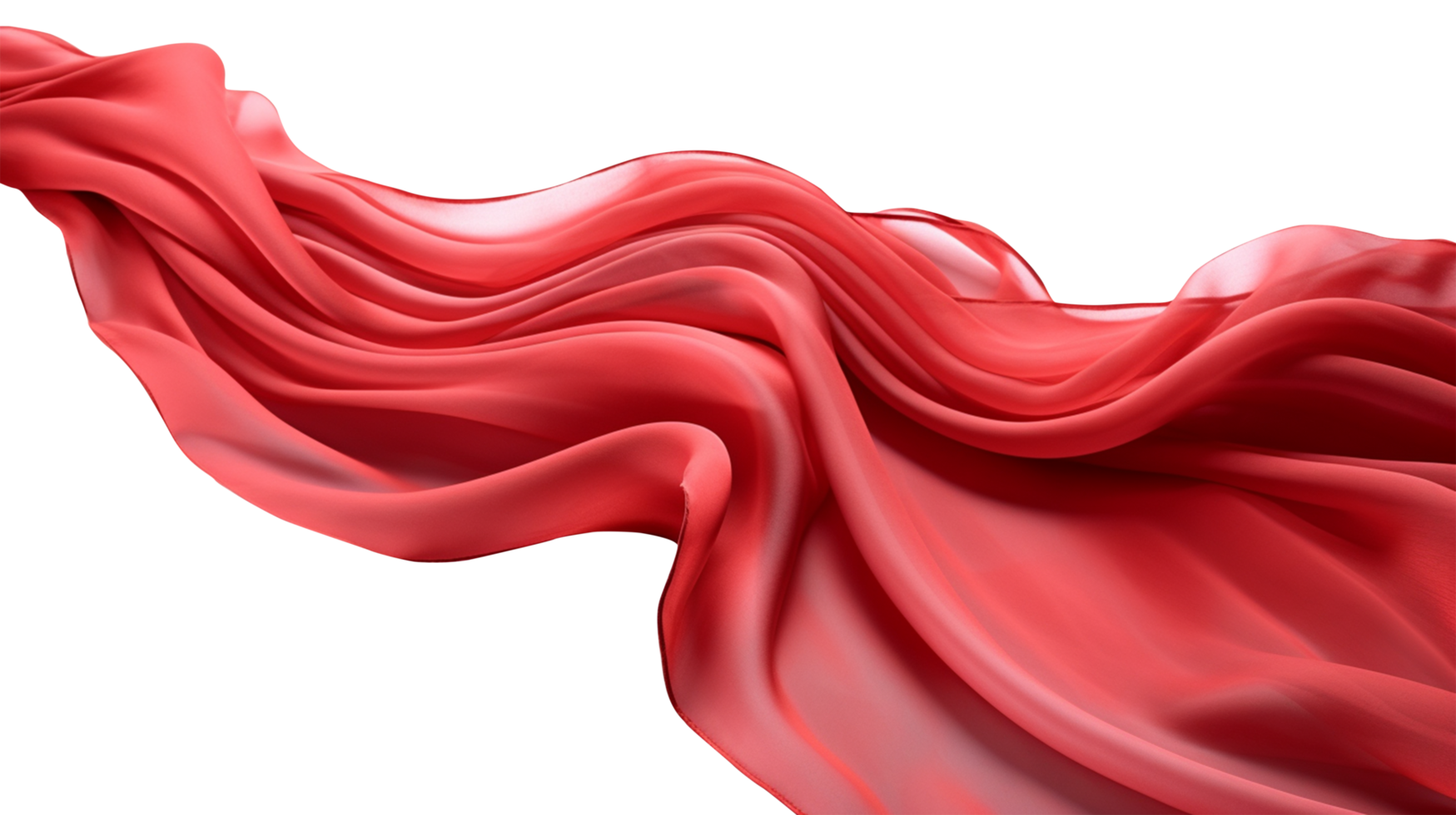 Red flying fabric, 3d wave cloth png